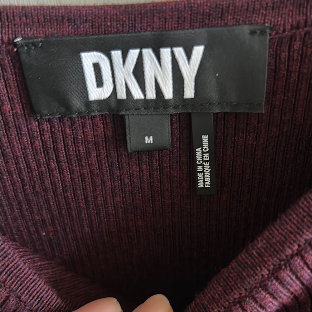 DKNY Burgundy Long Sleeve Top - Picture 2 of 4